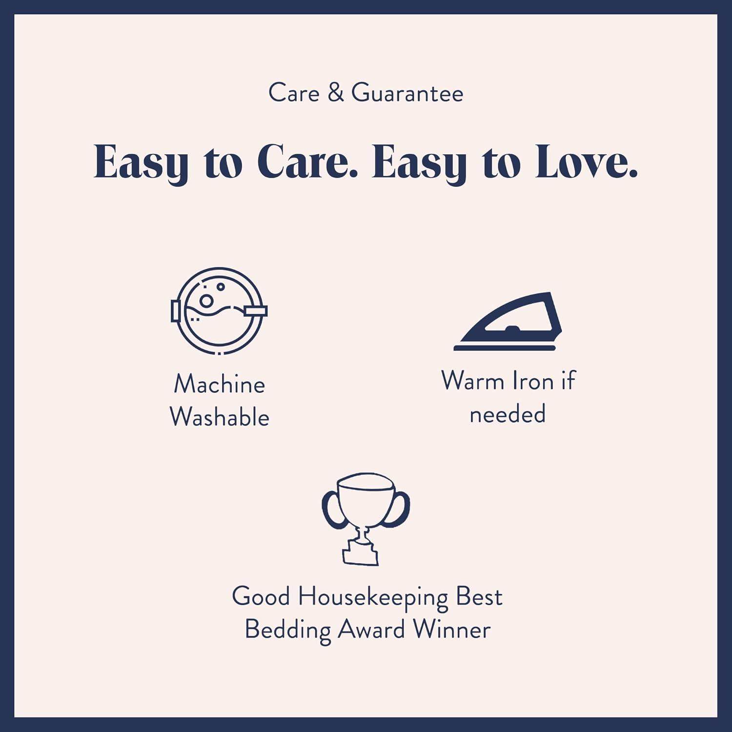 imageBrooklinen Luxury Sateen Pillowcases Set of 2 100 Long Staple Cotton with Envelope Closure Smooth Fabric Soft ampamp Durable Machine Washable Standard Size CreamGreen Tandem Stripe