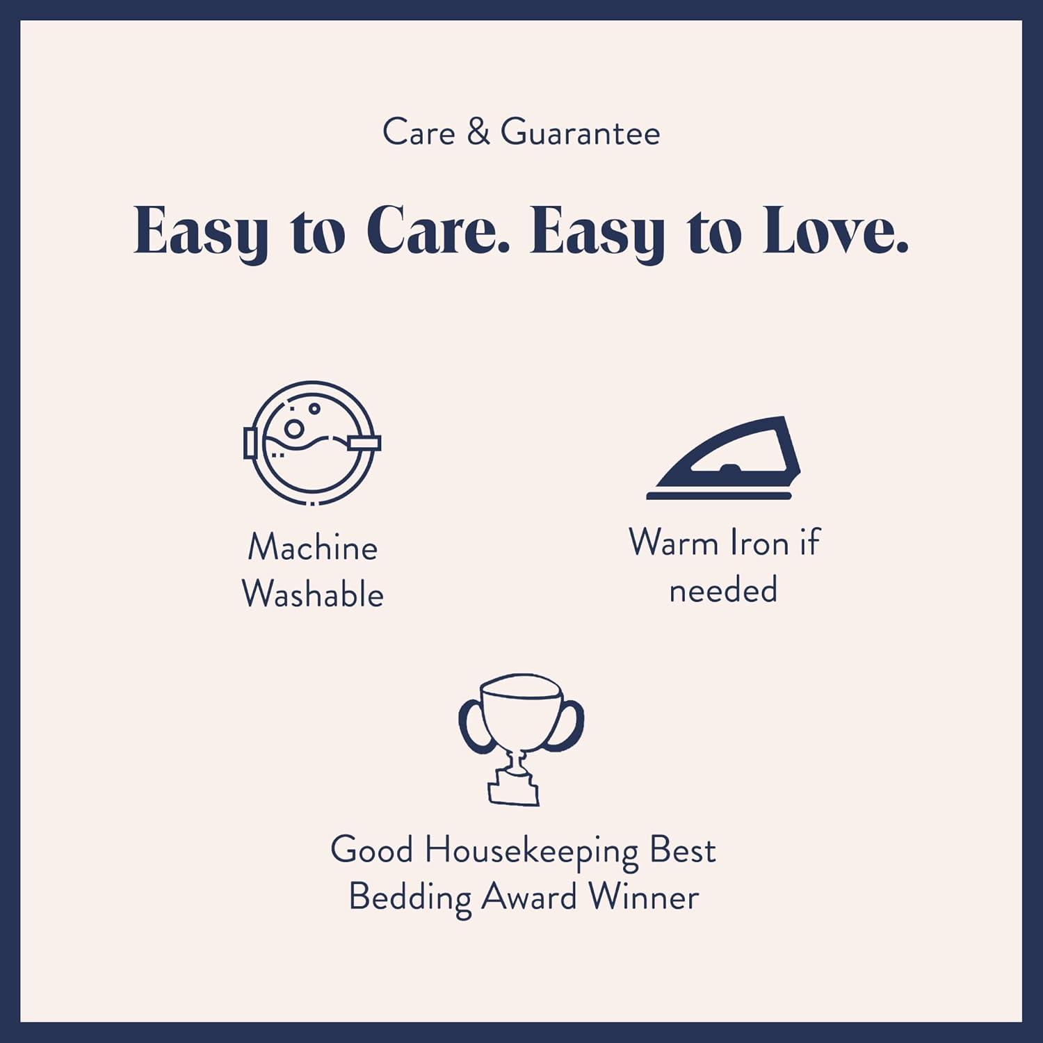 imageBrooklinen Luxury Sateen Pillowcases Set of 2 100 Long Staple Cotton with Envelope Closure Smooth Fabric Soft ampamp Durable Machine Washable Standard Size CreamCream