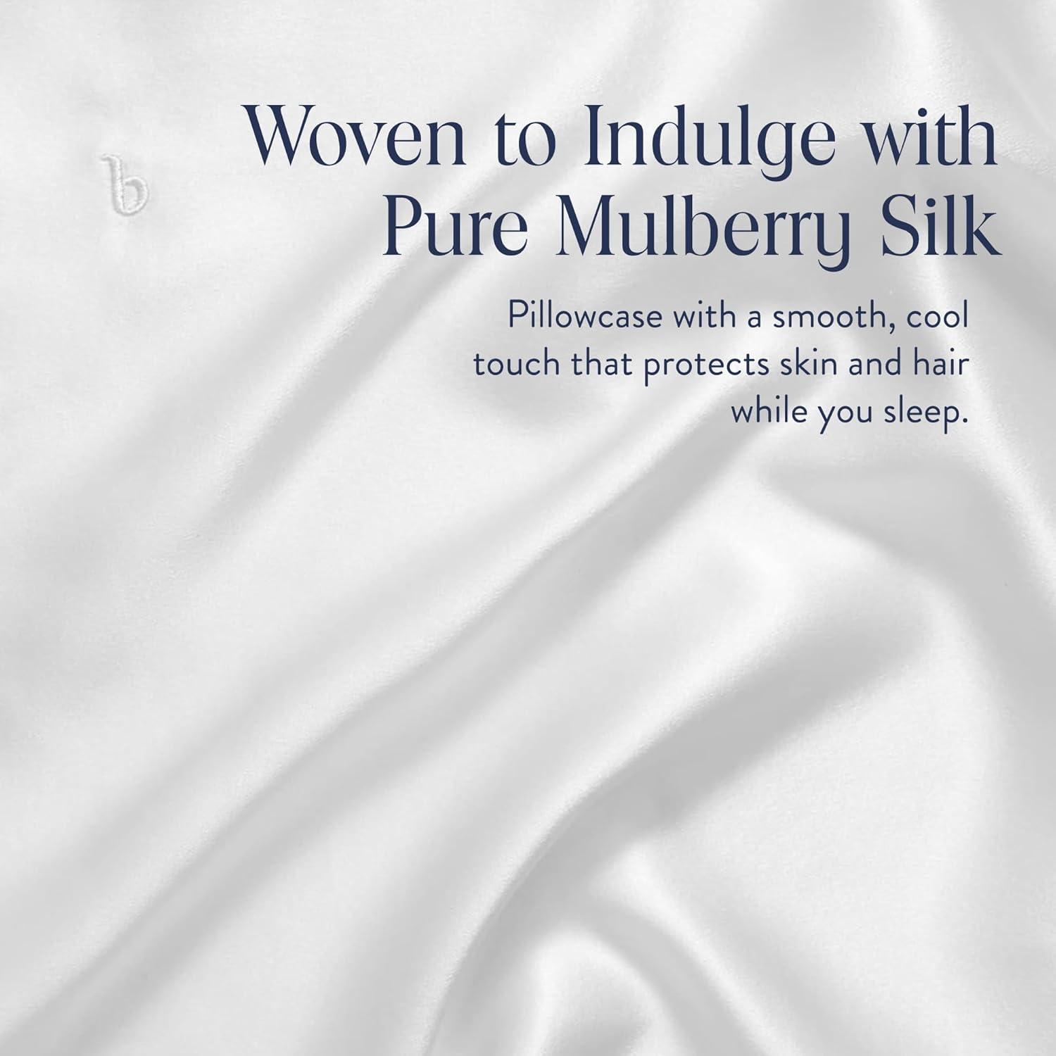 imageBrooklinen Mulberry Silk Pillowcase 100 Pure Silk Pillow Case Soft ampamp Durable AntiFriction Comfort Hight Quality Smooth Texture Machine Washable ampamp Breathable Standard Size BlushIvory