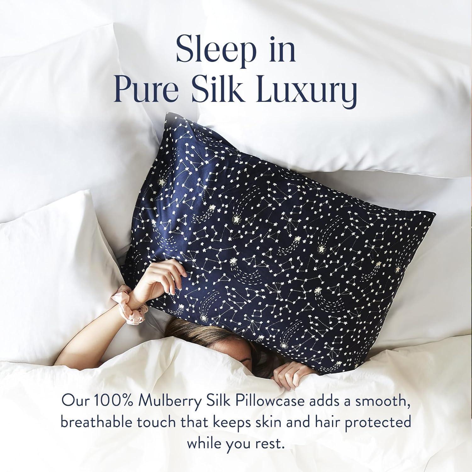 imageBrooklinen Mulberry Silk Pillowcase 100 Pure Silk Pillow Case Soft ampamp Durable AntiFriction Comfort Hight Quality Smooth Texture Machine Washable ampamp Breathable Standard Size BlushCelestial