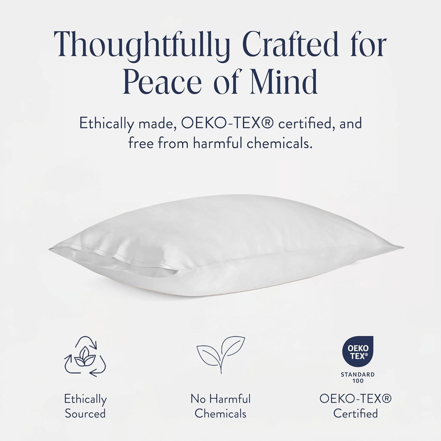 imageBrooklinen Mulberry Silk Pillowcase 100 Pure Silk Pillow Case Soft ampamp Durable AntiFriction Comfort Hight Quality Smooth Texture Machine Washable ampamp Breathable Standard Size BlushIvory