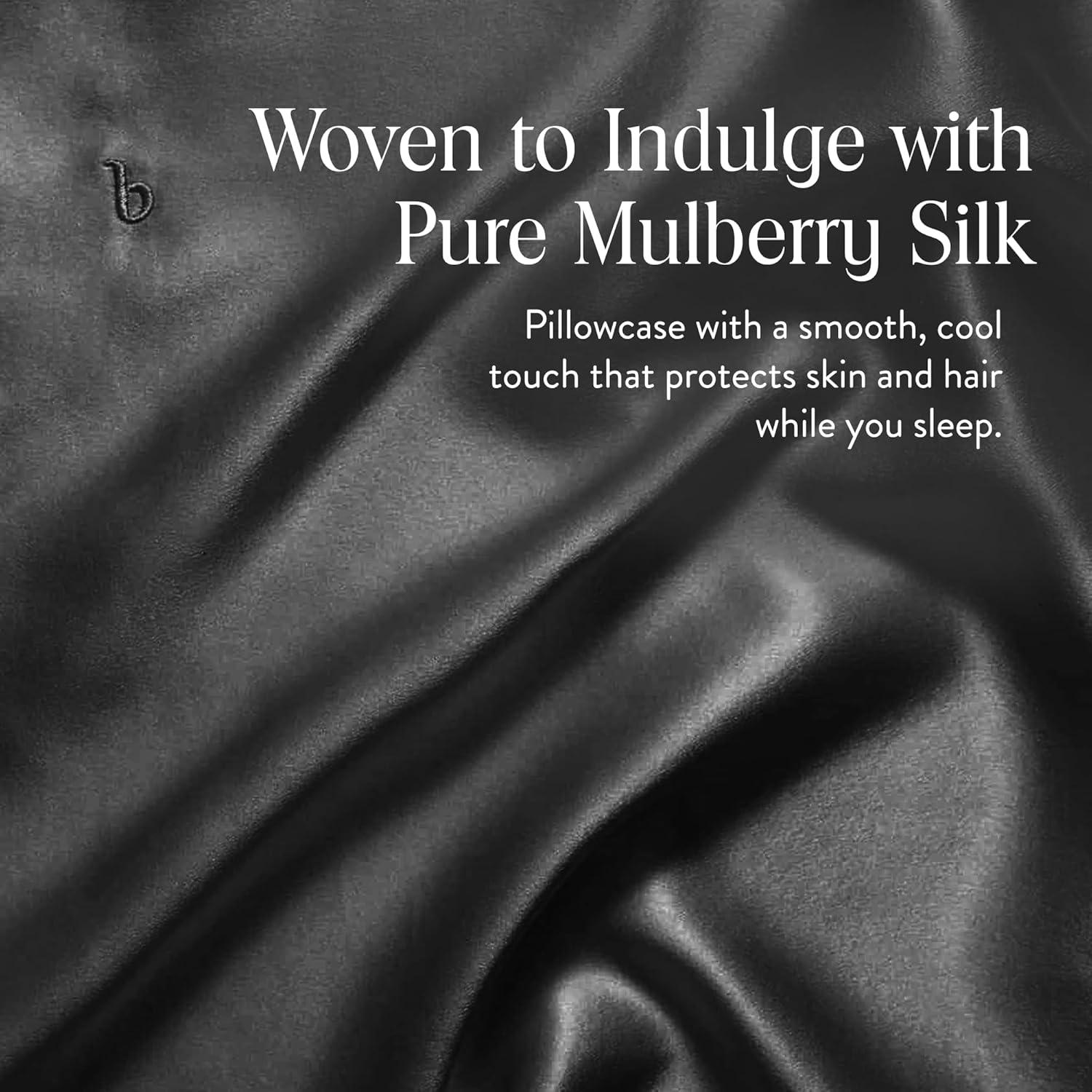 imageBrooklinen Mulberry Silk Pillowcase 100 Pure Silk Pillow Case Soft ampamp Durable AntiFriction Comfort Hight Quality Smooth Texture Machine Washable ampamp Breathable Standard Size BlushCarbon