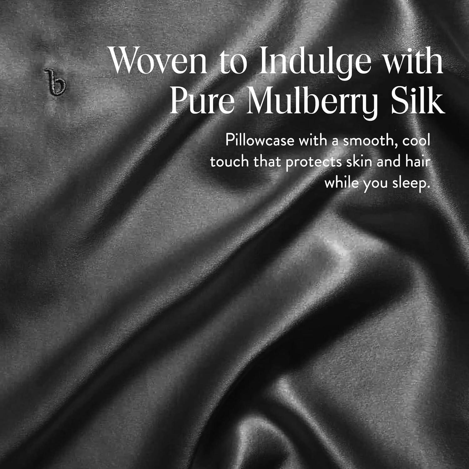 imageBrooklinen Mulberry Silk Pillowcase 100 Pure Silk Pillow Case Soft ampamp Durable AntiFriction Comfort Hight Quality Smooth Texture Machine Washable ampamp Breathable Standard Size BlushCarbon