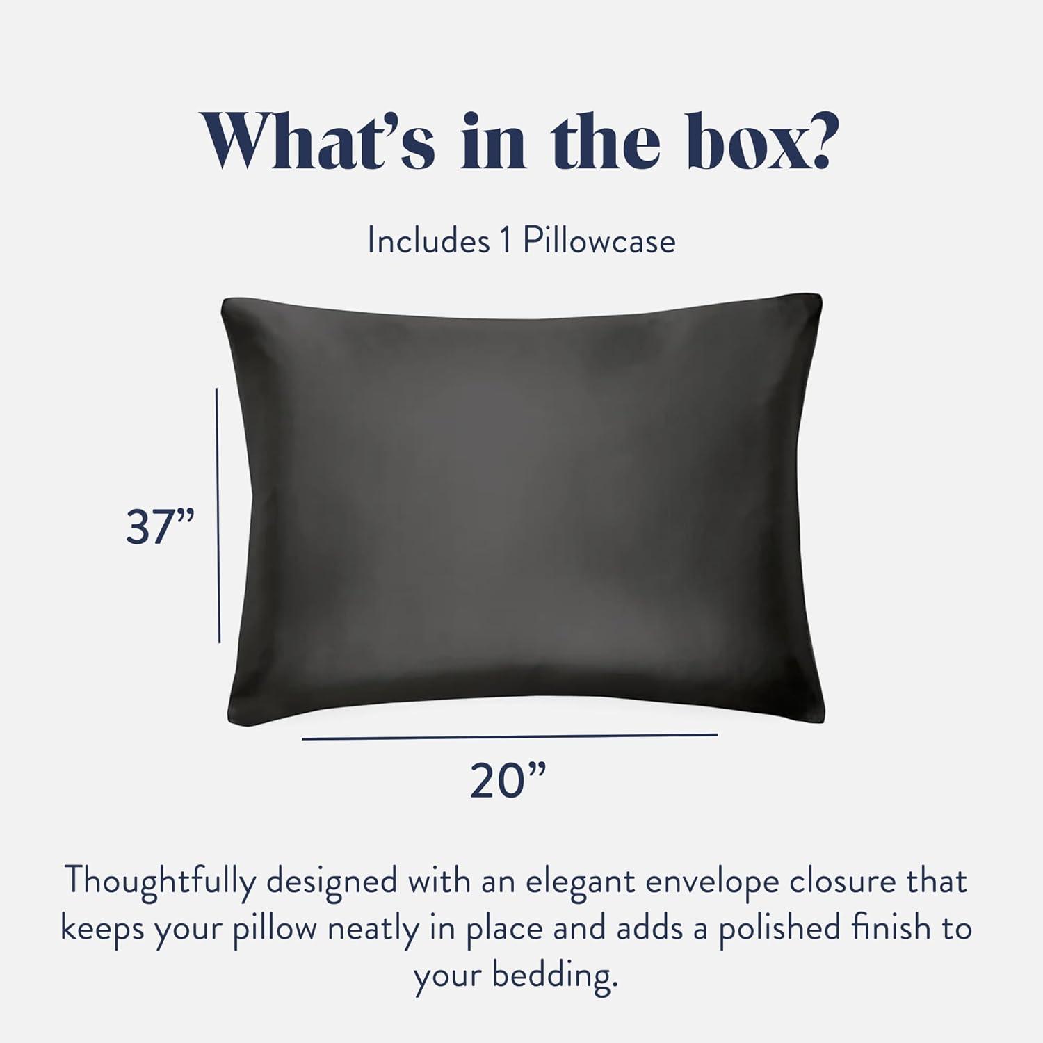 imageBrooklinen Mulberry Silk Pillowcase 100 Pure Silk Pillow Case Soft ampamp Durable AntiFriction Comfort Hight Quality Smooth Texture Machine Washable ampamp Breathable Standard Size BlushCarbon