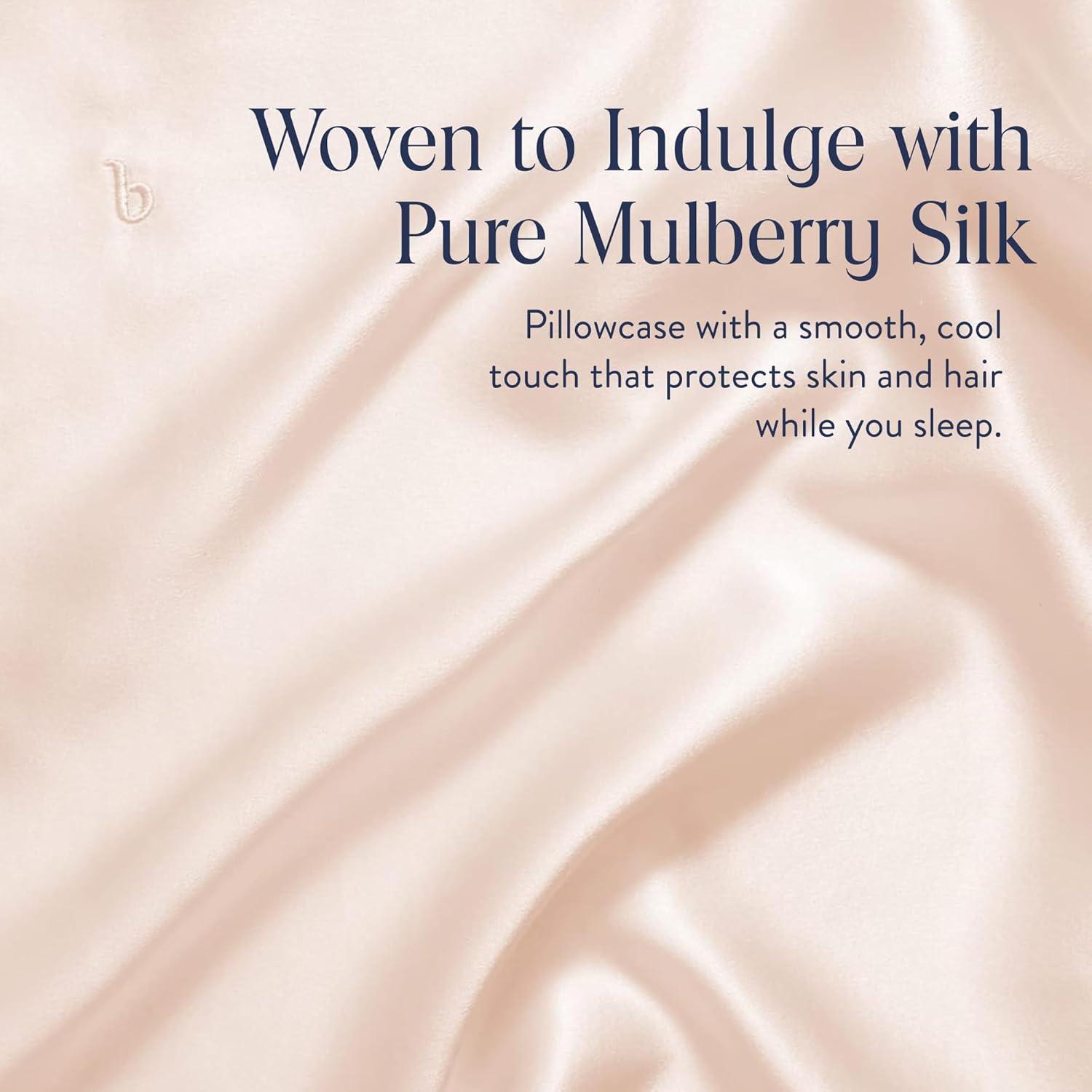 imageBrooklinen Mulberry Silk Pillowcase 100 Pure Silk Pillow Case Soft ampamp Durable AntiFriction Comfort Hight Quality Smooth Texture Machine Washable ampamp Breathable Standard Size BlushBlush