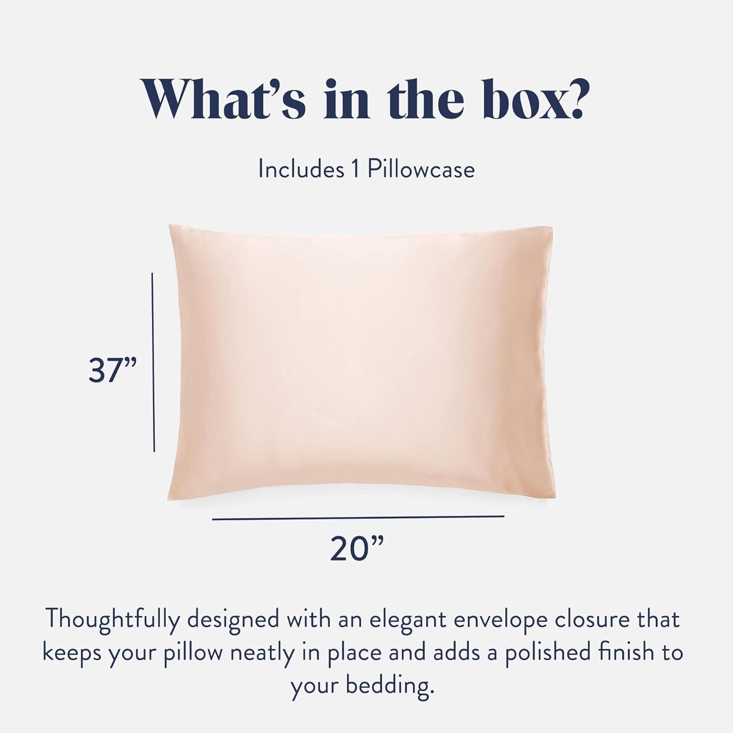 imageBrooklinen Mulberry Silk Pillowcase 100 Pure Silk Pillow Case Soft ampamp Durable AntiFriction Comfort Hight Quality Smooth Texture Machine Washable ampamp Breathable Standard Size BlushBlush