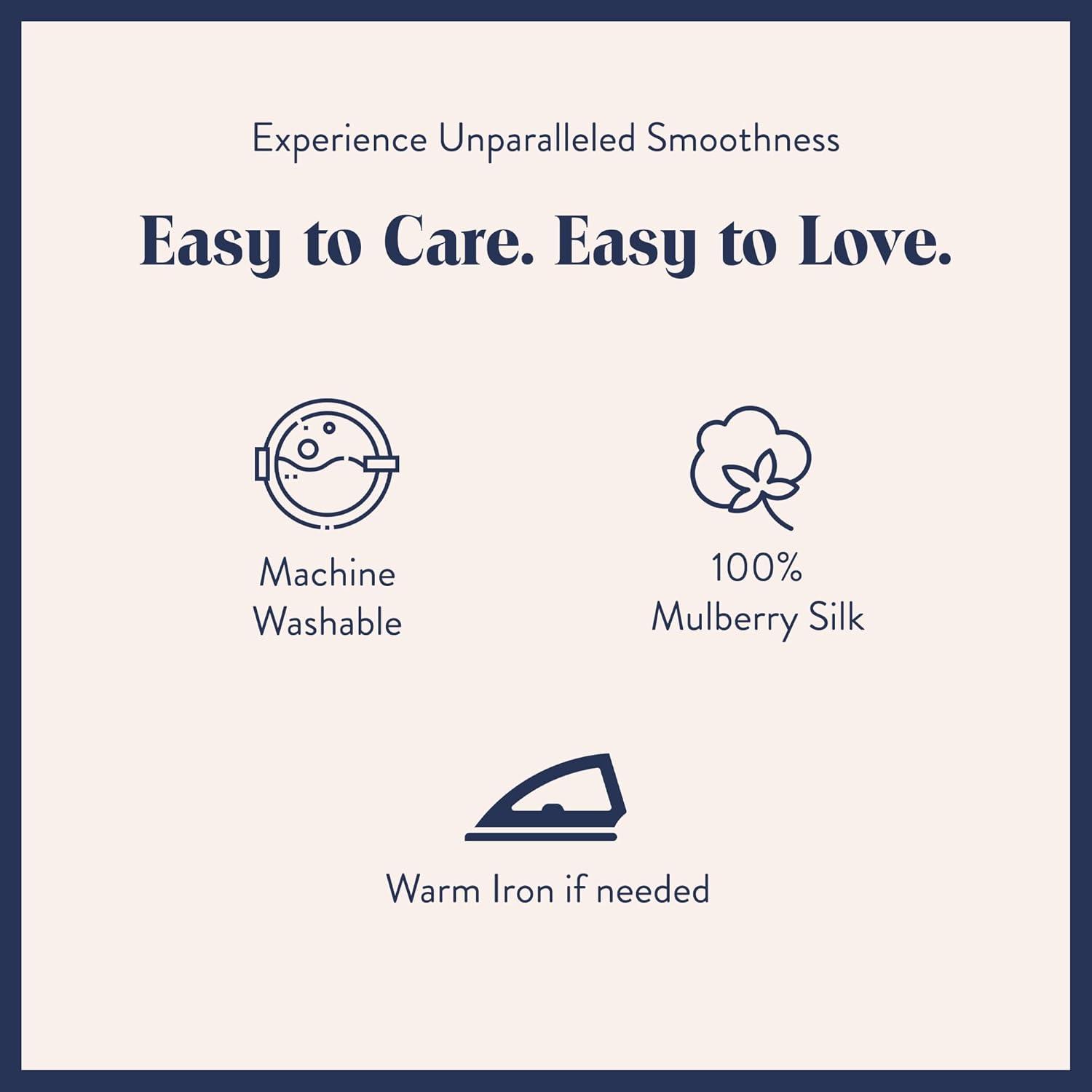 imageBrooklinen Mulberry Silk Pillowcase 100 Pure Silk Pillow Case Soft ampamp Durable AntiFriction Comfort Hight Quality Smooth Texture Machine Washable ampamp Breathable Standard Size BlushCelestial