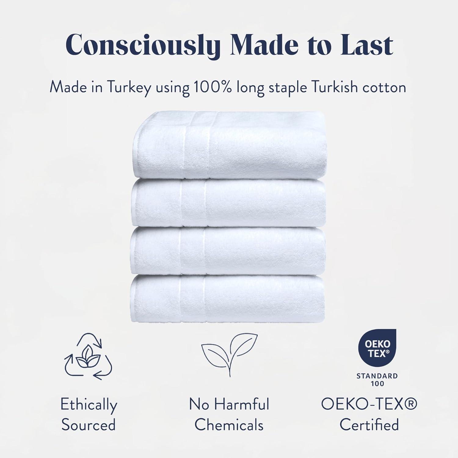 imageBrooklinen SuperPlush Turkish Cotton Washcloths Set of 2 Cotton 820 GSM Highly Absorbent Machine Washable Perfect for Home ampamp Bathroom 13quot x 13quot Solid WhiteWhite