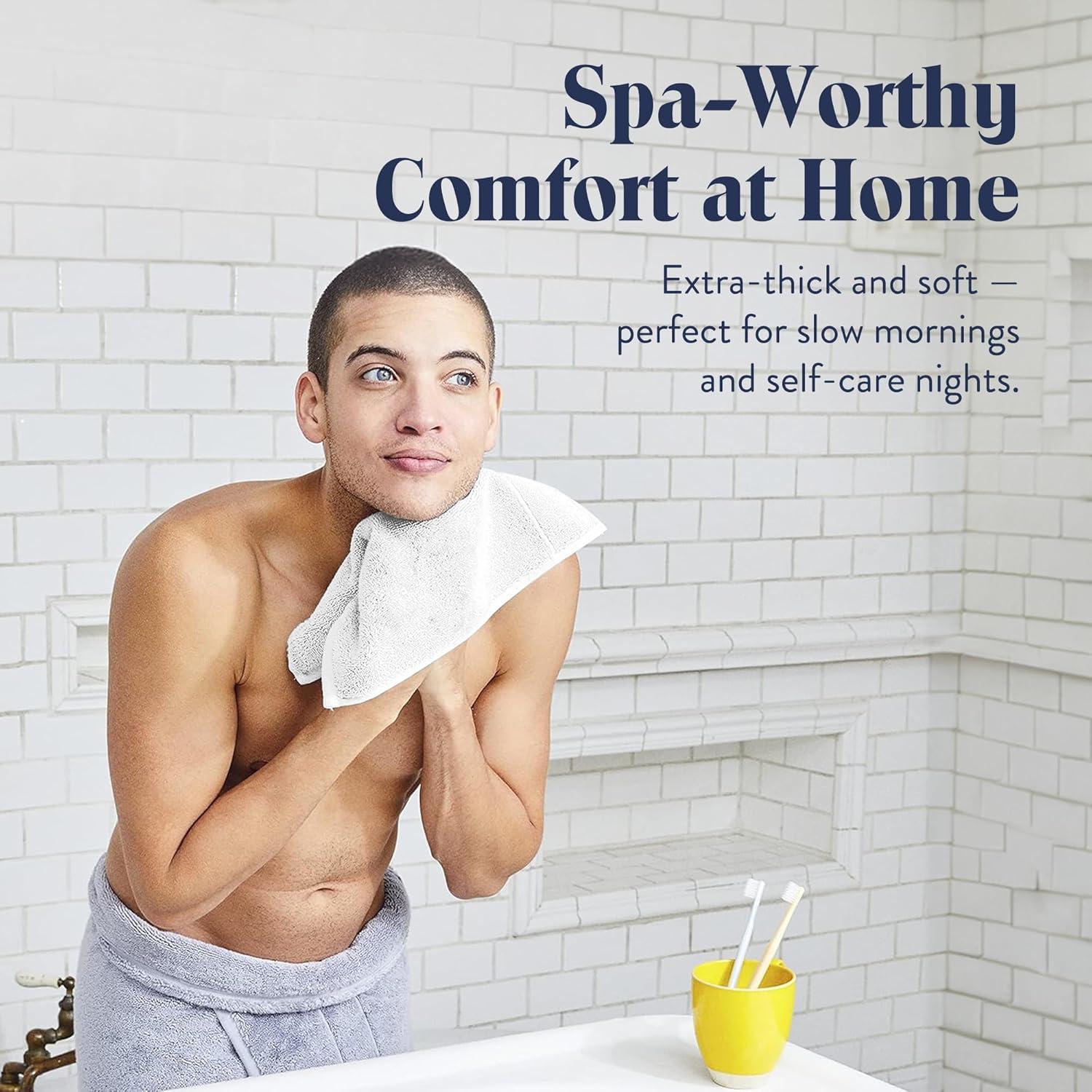 imageBrooklinen SuperPlush Turkish Cotton Washcloths Set of 2 Cotton 820 GSM Highly Absorbent Machine Washable Perfect for Home ampamp Bathroom 13quot x 13quot Solid WhiteWhite