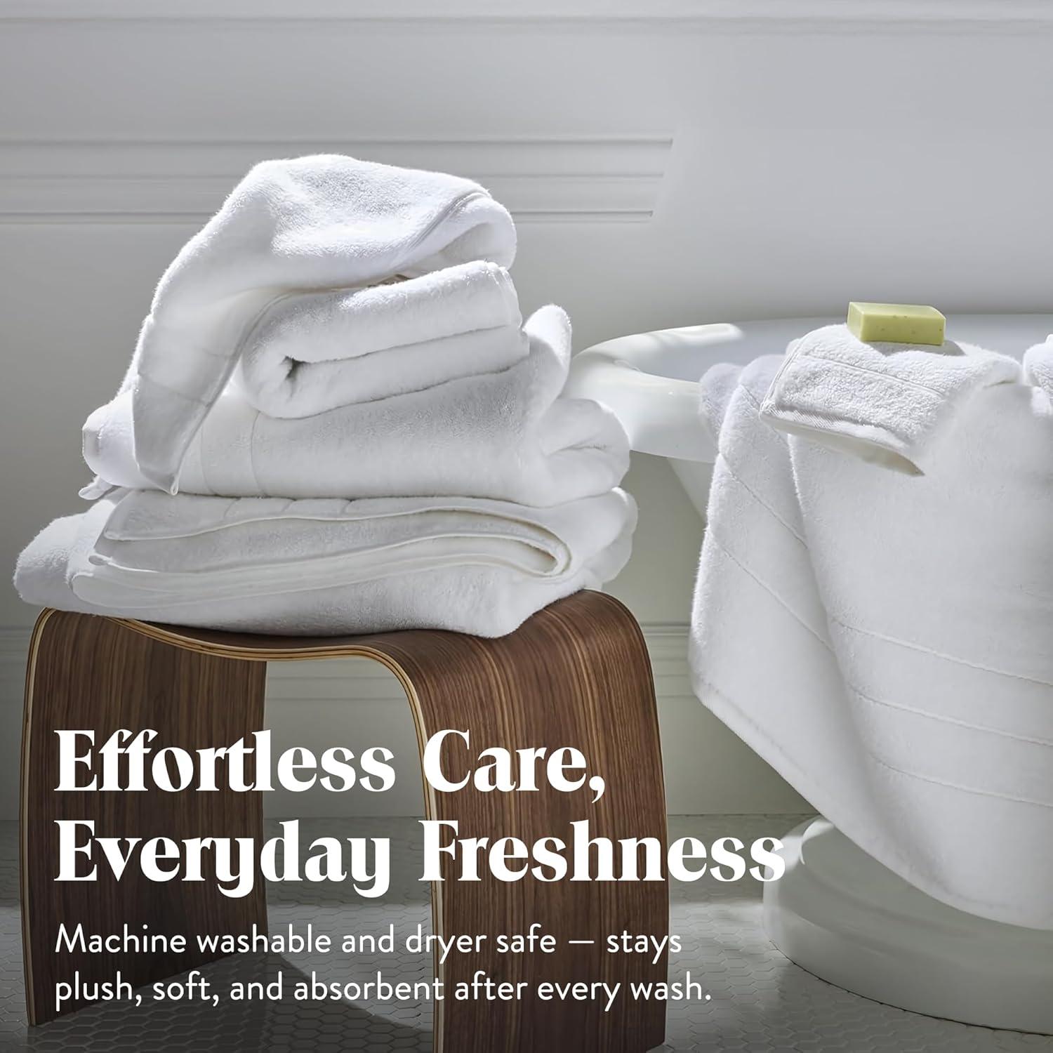 imageBrooklinen SuperPlush Turkish Cotton Washcloths Set of 2 Cotton 820 GSM Highly Absorbent Machine Washable Perfect for Home ampamp Bathroom 13quot x 13quot Solid WhiteWhite