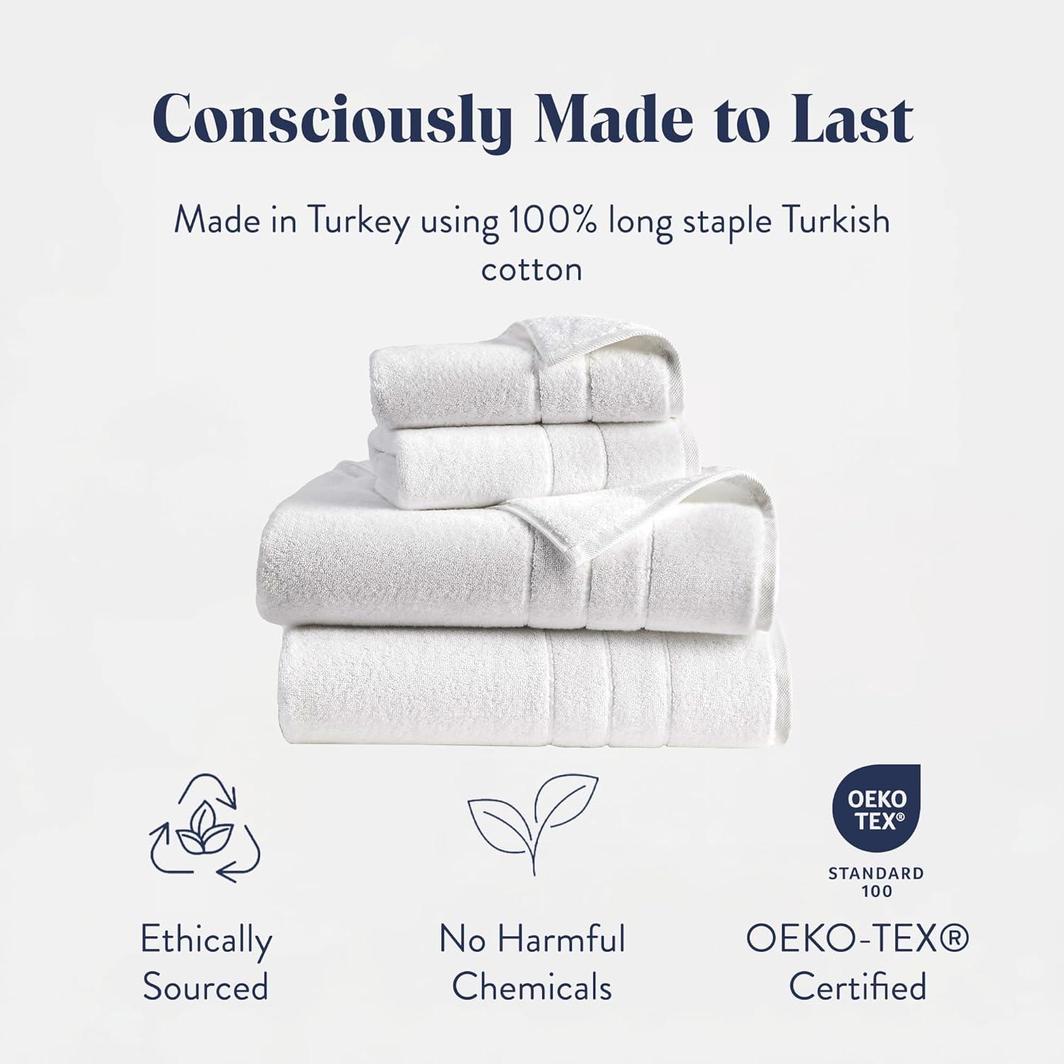 imageBrooklinen SuperPlush Turkish Cotton Washcloths Set of 2 Cotton 820 GSM Highly Absorbent Machine Washable Perfect for Home ampamp Bathroom 13quot x 13quot Solid WhiteWhite