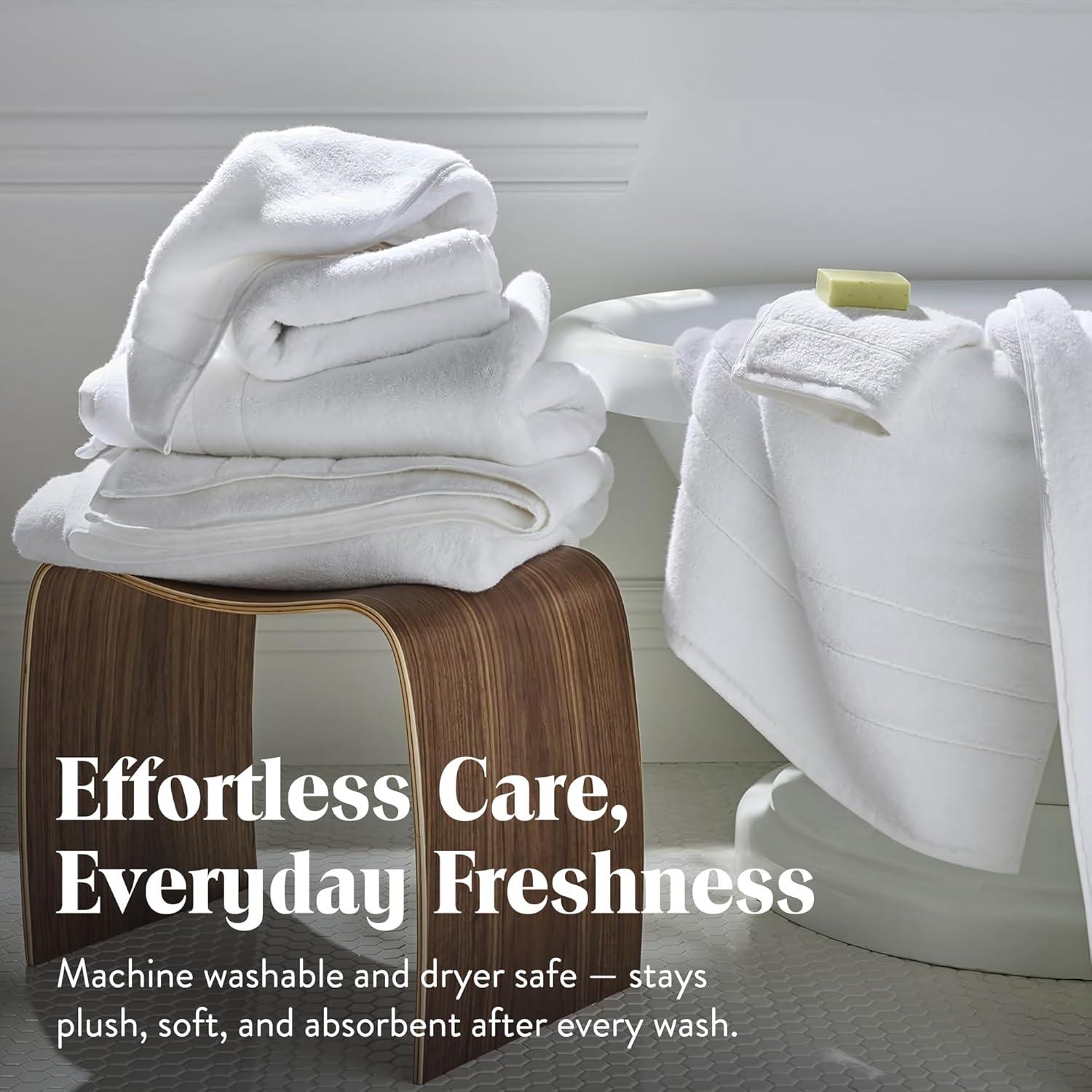 imageBrooklinen SuperPlush Turkish Cotton Washcloths Set of 2 Cotton 820 GSM Highly Absorbent Machine Washable Perfect for Home ampamp Bathroom 13quot x 13quot Solid WhiteWhite