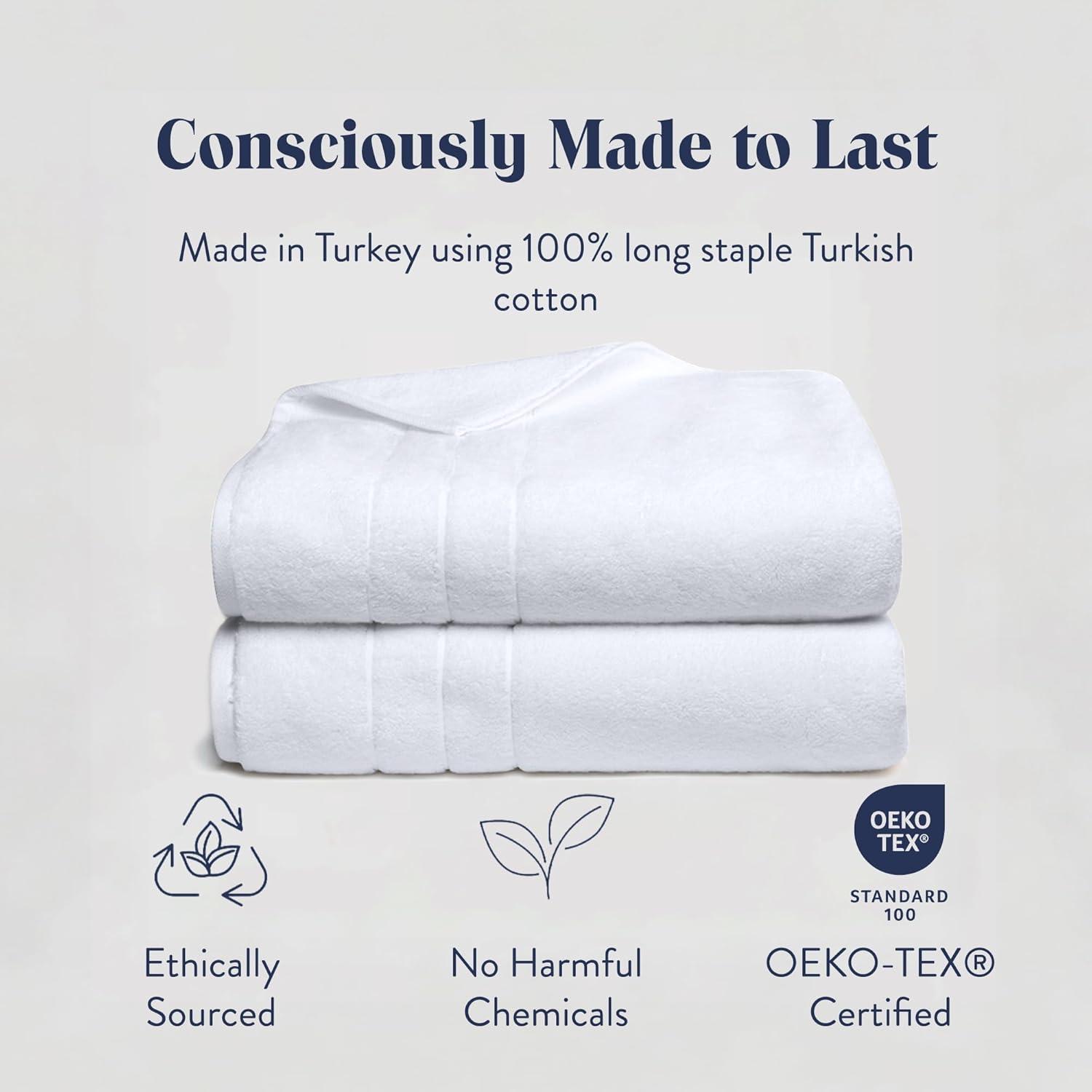 imageBrooklinen SuperPlush Turkish Cotton Washcloths Set of 2 Cotton 820 GSM Highly Absorbent Machine Washable Perfect for Home ampamp Bathroom 13quot x 13quot Solid WhiteWhite