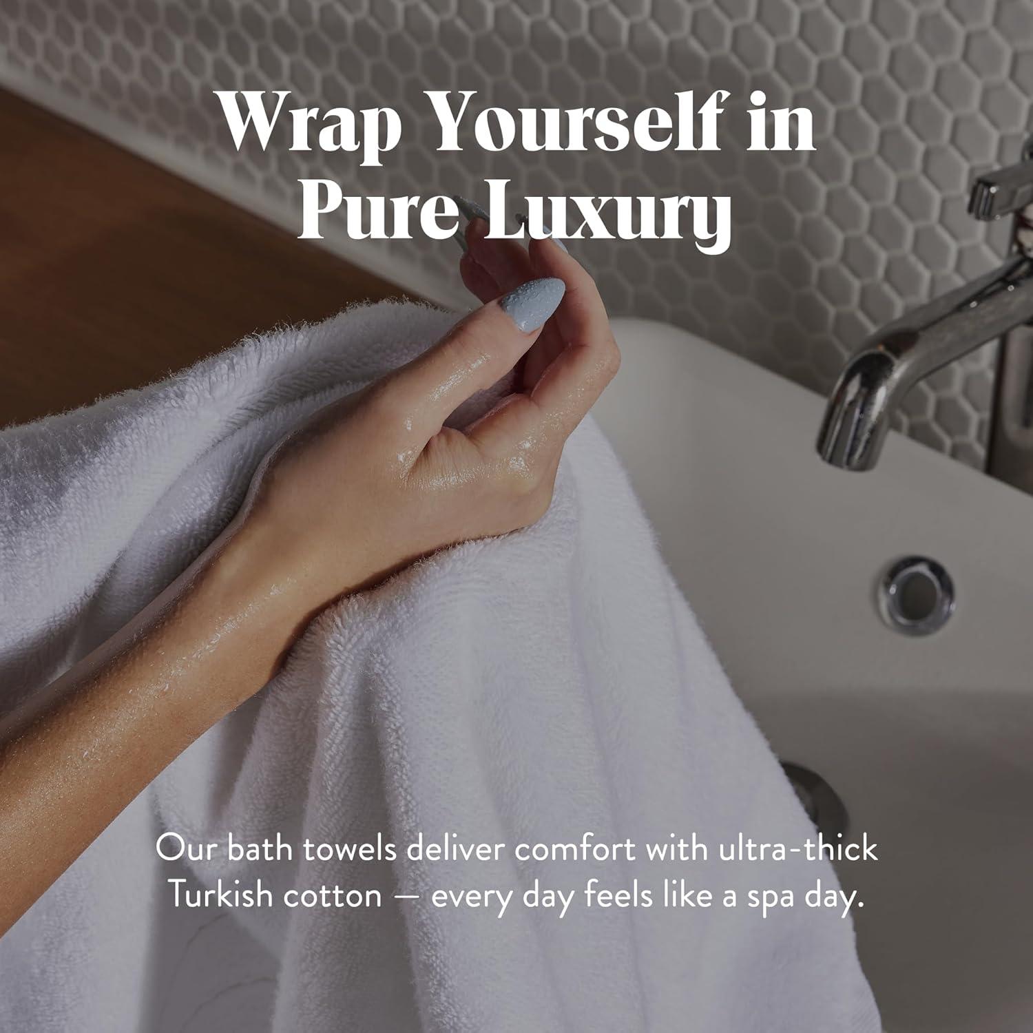 imageBrooklinen SuperPlush Turkish Cotton Washcloths Set of 2 Cotton 820 GSM Highly Absorbent Machine Washable Perfect for Home ampamp Bathroom 13quot x 13quot Solid WhiteWhite