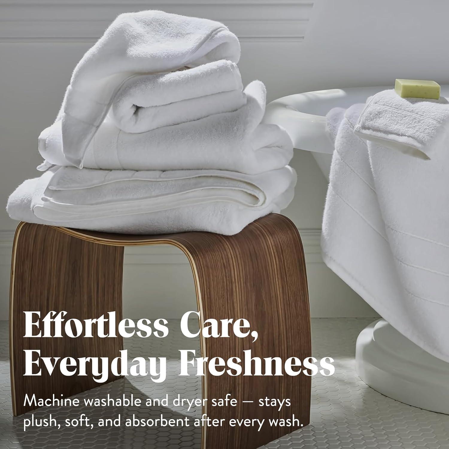 imageBrooklinen SuperPlush Turkish Cotton Washcloths Set of 2 Cotton 820 GSM Highly Absorbent Machine Washable Perfect for Home ampamp Bathroom 13quot x 13quot Solid WhiteWhite