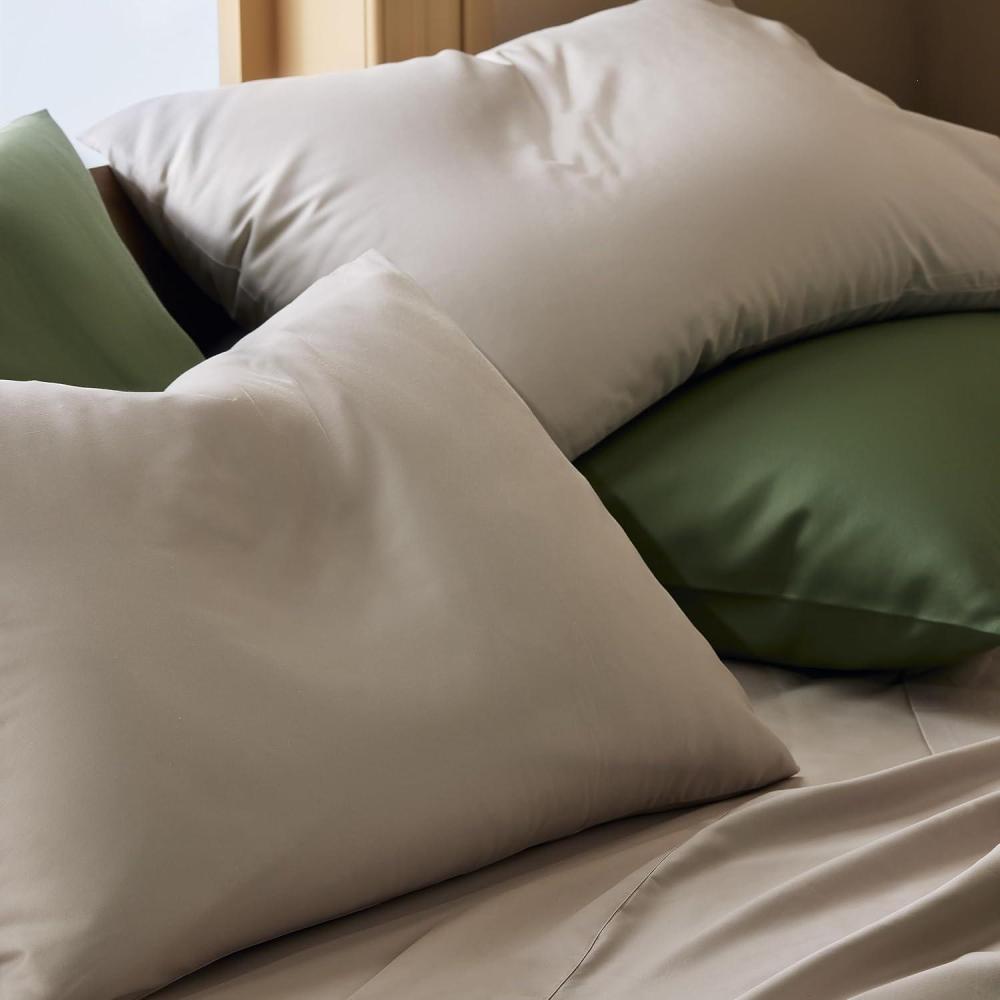 imageBrooklinen Luxury Percale Pillowcase Set of 2  100 Cotton Pillow Cases Breathable Weave Machine Washable  Durable ampamp Soft Pillowcases for Everyday Comfort Pillow Covers for Standard Size AbyssPebble