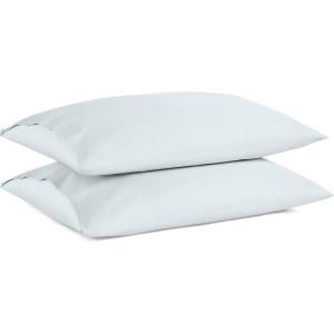 Brooklinen Luxury Percale Pillowcase Set of 2 – 100% Cotton Pillow Cases Breathable Weave, Machine Washable – Durable & Soft Pillowcases for Everyday Comfort, Pillow Covers for Standard Size (Abyss)(Sky)