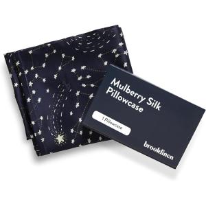 Brooklinen Mulberry Silk Pillowcase – 100% Pure Silk Pillow Case, Soft & Durable, Anti-Friction Comfort, Hight Quality Smooth Texture – Machine Washable & Breathable – Standard Size (Blush)(Celestial)