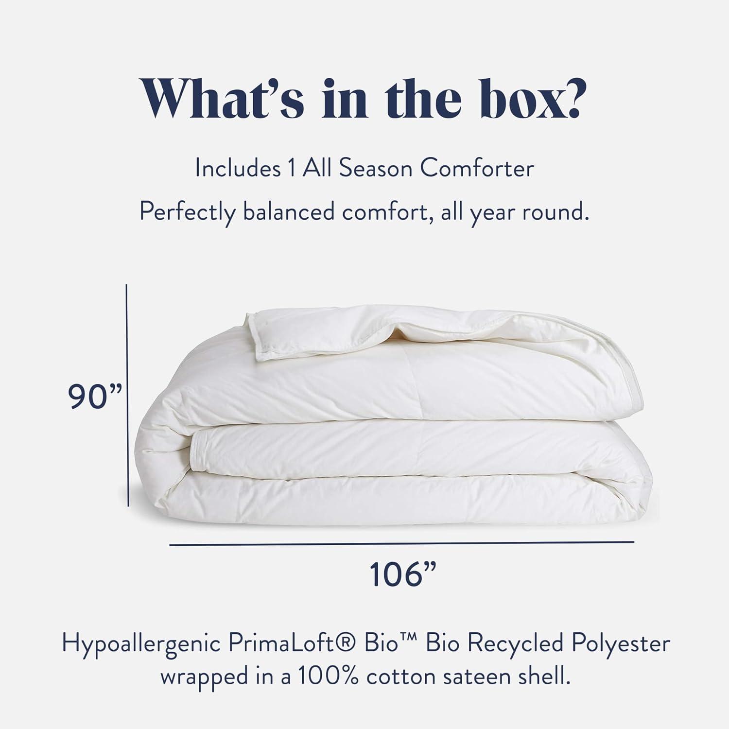 imageBrooklinen All Season Luxury Down Alternative Comforter KingCalifornia King Comforter Size Cozy Soft Bedding w 100 Cotton Sateen Shell Vegan ampamp Baffle Box Construction Ideal for All Sleepers