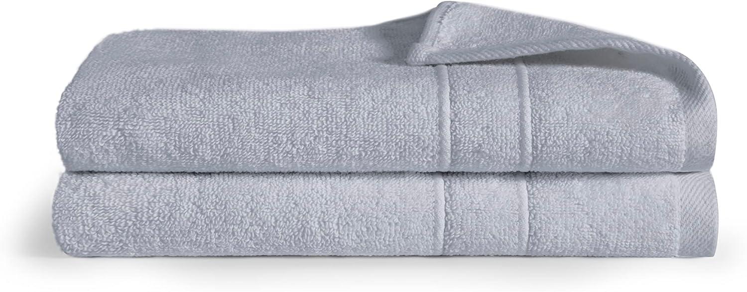 imageBrooklinen Classic Turkish Cotton Washcloths Ocean Blue Set of 2 100 Cotton Towels Soft Highly Absorbent QuickDrying Durable Ideal for Daily Face Body Cleansing and MoreSmoke Gray