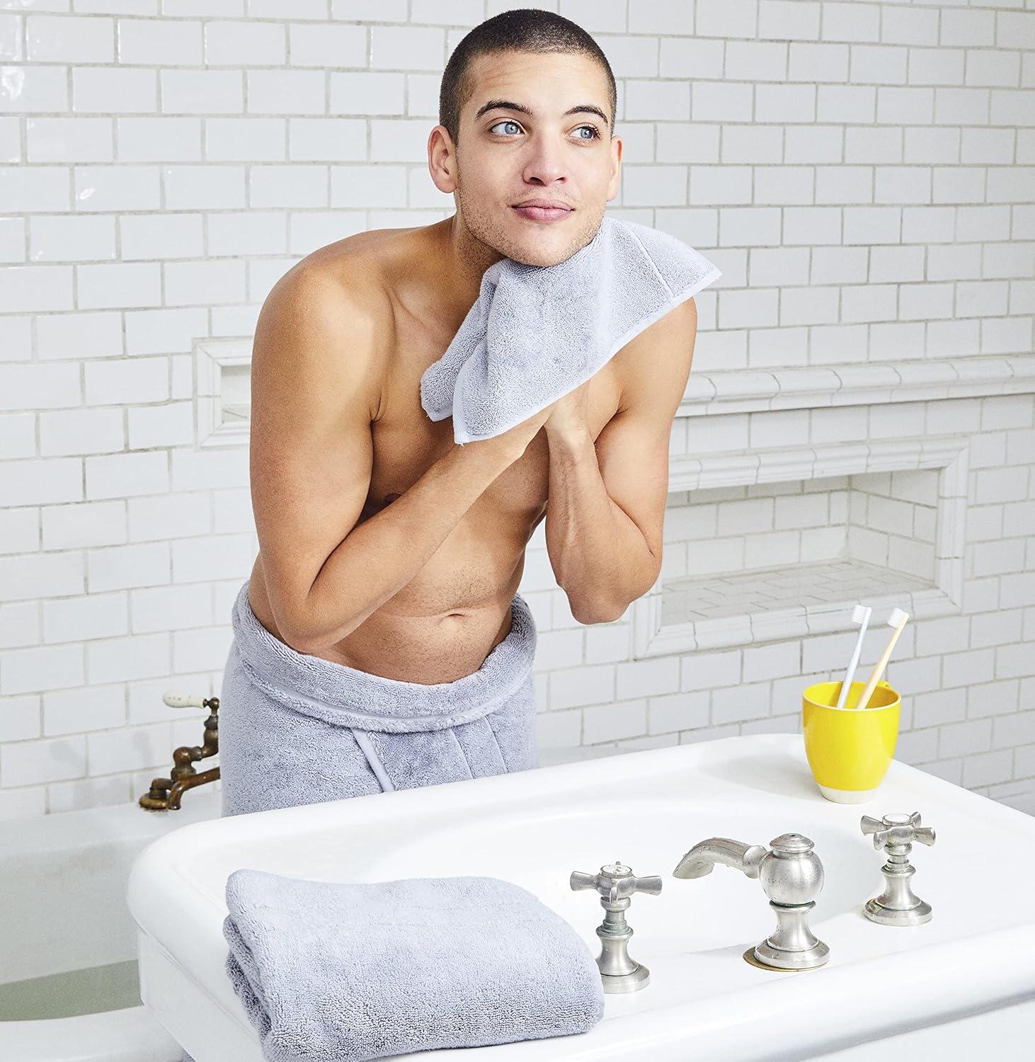 imageBrooklinen Classic Turkish Cotton Washcloths Ocean Blue Set of 2 100 Cotton Towels Soft Highly Absorbent QuickDrying Durable Ideal for Daily Face Body Cleansing and MoreSmoke Gray