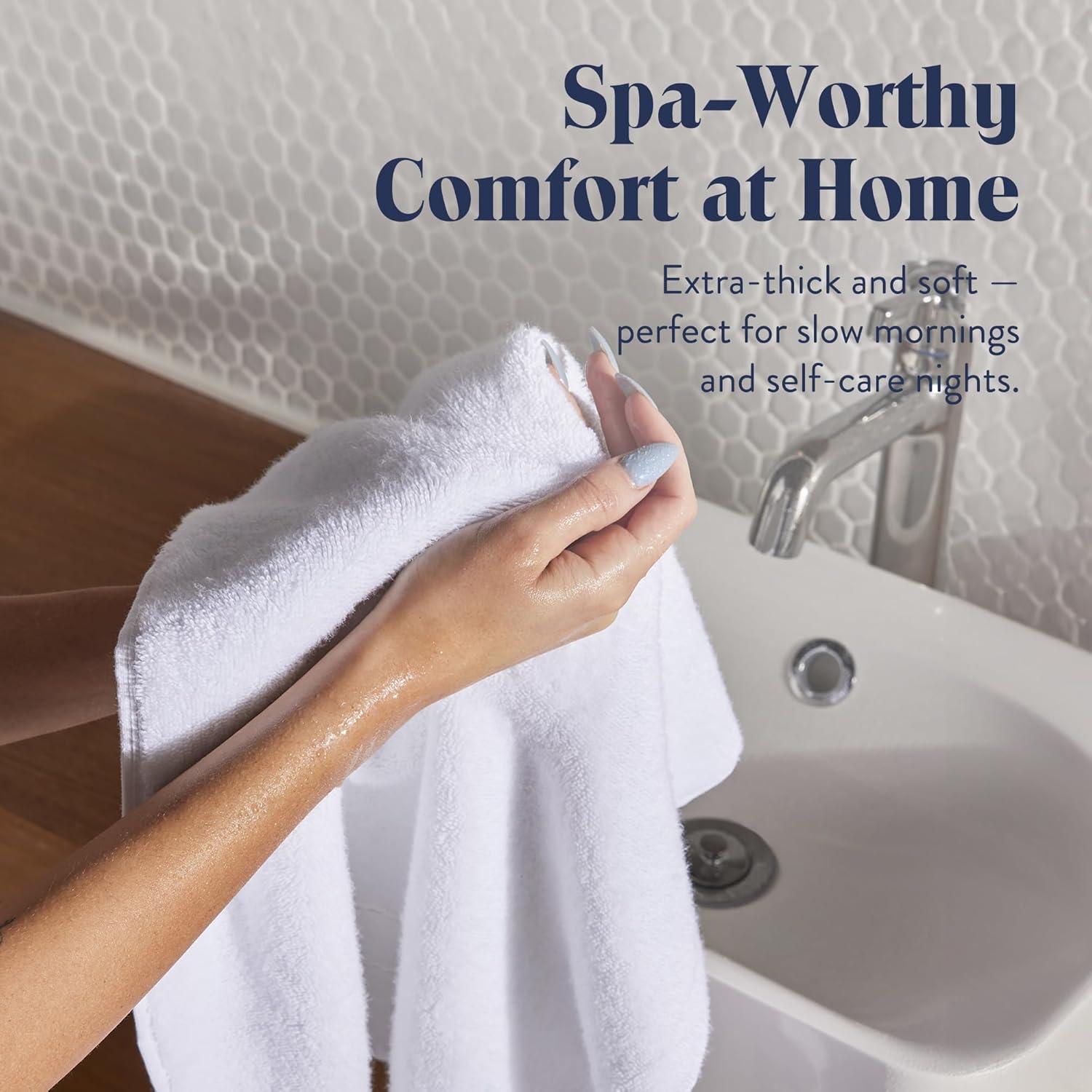 imageBrooklinen SuperPlush Turkish Cotton Hand Towels Set of 2 Cotton 820 GSM Highly Absorbent Machine Washable Perfect for Home ampamp Bathroom 20quot x 30quot Solid WhiteHand Towel