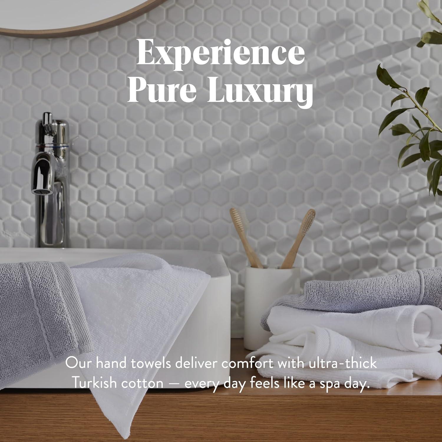 imageBrooklinen SuperPlush Turkish Cotton Hand Towels Set of 2 Cotton 820 GSM Highly Absorbent Machine Washable Perfect for Home ampamp Bathroom 20quot x 30quot Solid WhiteHand Towel