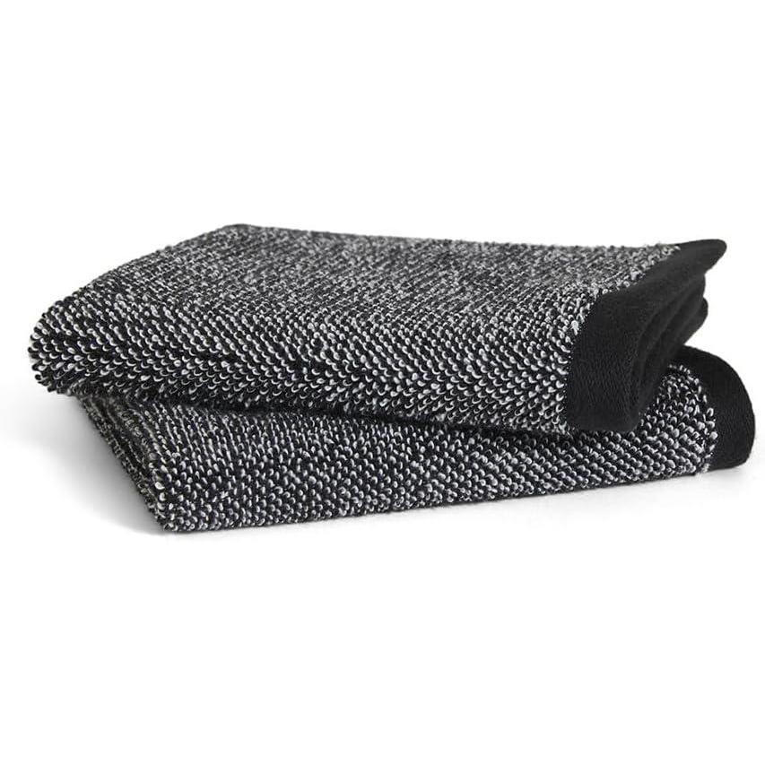 imageBrooklinen Classic Turkish Cotton Washcloths Marled Black Set of 2 100 Cotton Towels Soft Highly Absorbent QuickDrying Durable Ideal for Daily Face Body Cleansing and MoreMarled Black