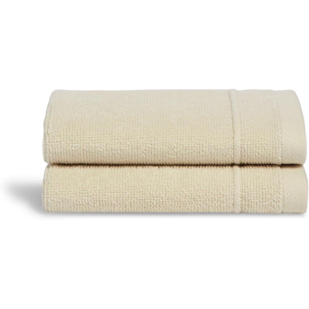 imageBrooklinen Classic Turkish Cotton Washcloths Ocean Blue Set of 2 100 Cotton Towels Soft Highly Absorbent QuickDrying Durable Ideal for Daily Face Body Cleansing and MoreVanilla