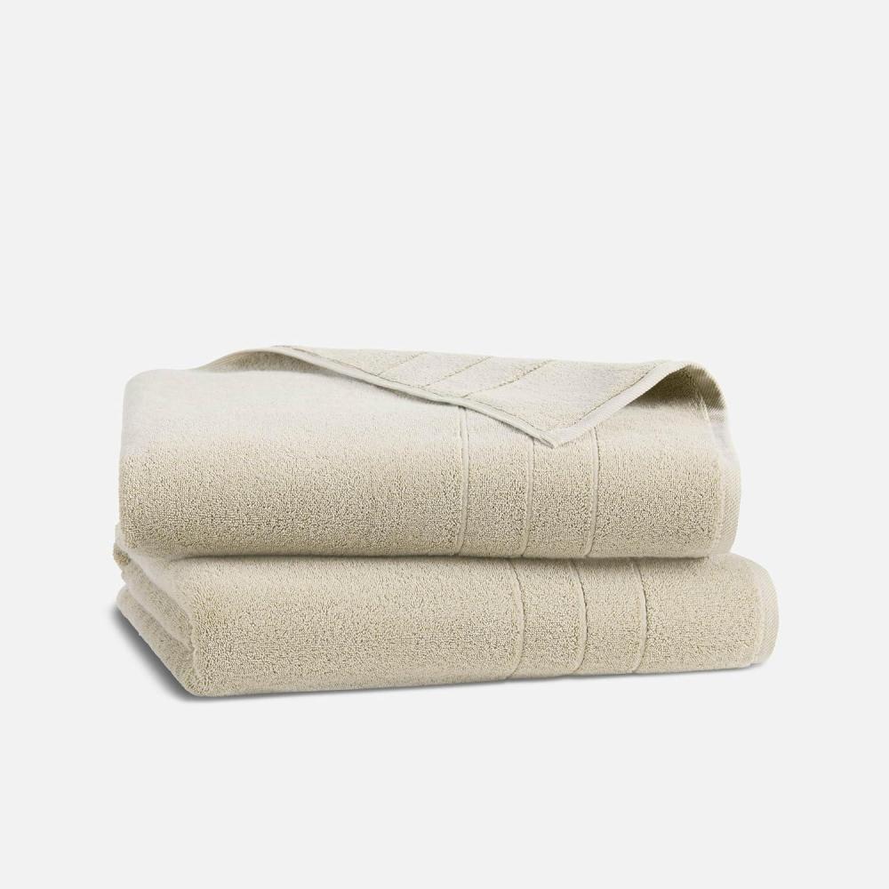 imageBrooklinen SuperPlush Bath Towel and Hand Towel Set  2 Bath Towels 2 Hand Towels  Cotton Highly Absorbent WhiteStone