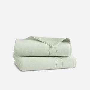 Brooklinen Super-Plush Bath Towel and Hand Towel Set – 2 Bath Towels, 2 Hand Towels – Cotton, Highly Absorbent (White)(Aloe)